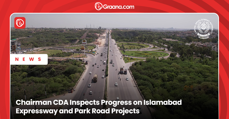 CDA Chairman Muhammad Ali Randhawa reviews progress on Islamabad Expressway and Park Road projects, focusing on construction milestones and infrastructure improvements.