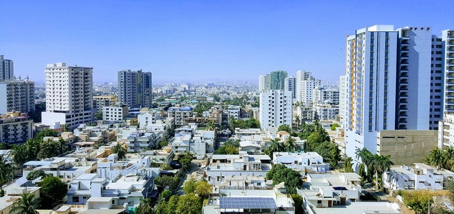 city scape of Karachi