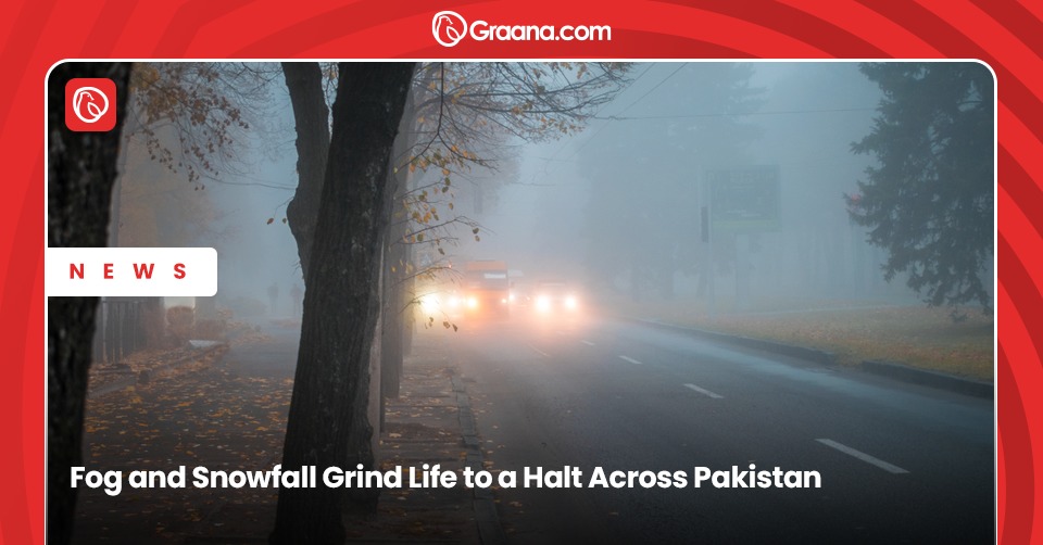 Dense fog and snowfall paralyze Pakistan, impacting mobility, shutting motorways, and sending temperatures plummeting below freezing.