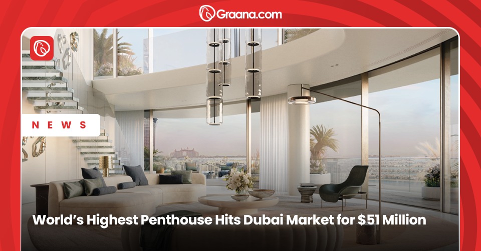 Dubai’s Sky Palace, the world’s highest penthouse, is on sale for $51M. A rare chance to own luxury at 460m in Burj Khalifa!